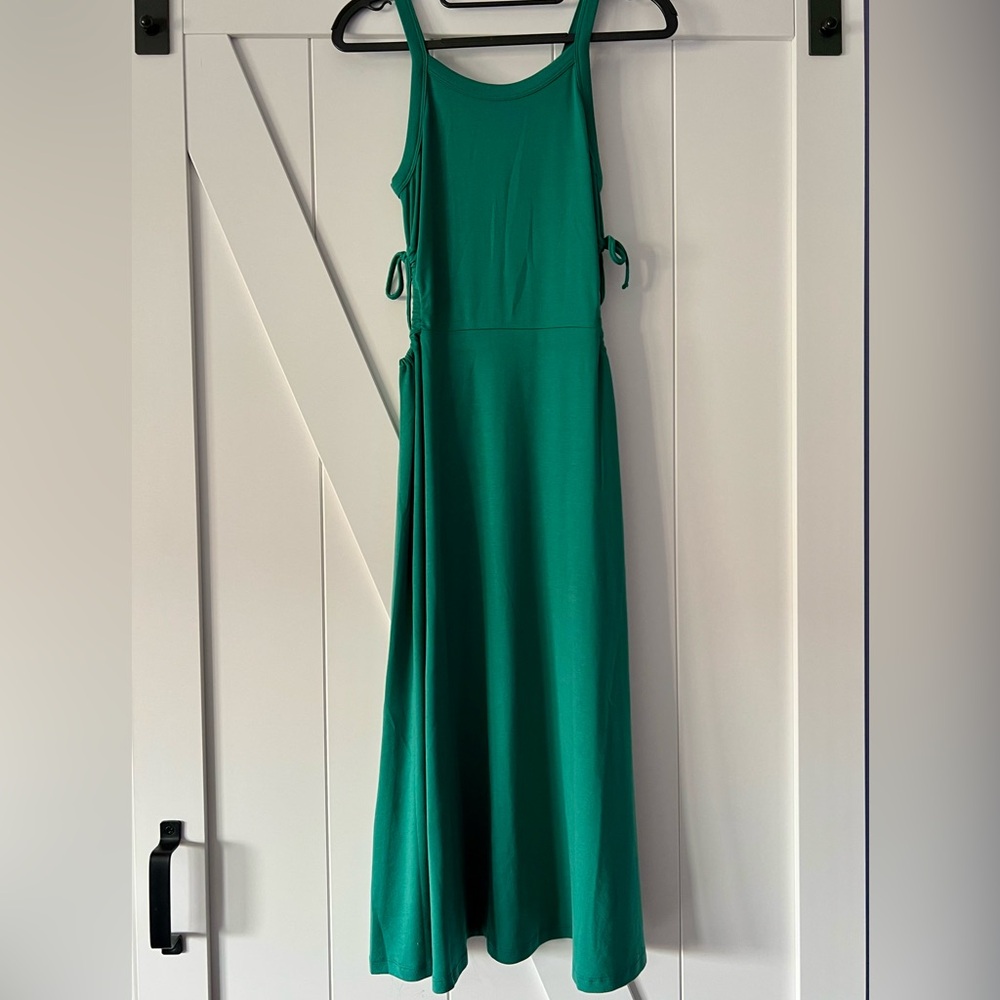 Beautiful Green Maxi Dress with side cutouts